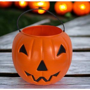 VTG GENERAL FOAM Blow Mold Norfolk Jack-O-Lantern Pumpkin Treat Bucket Pail 7.5"